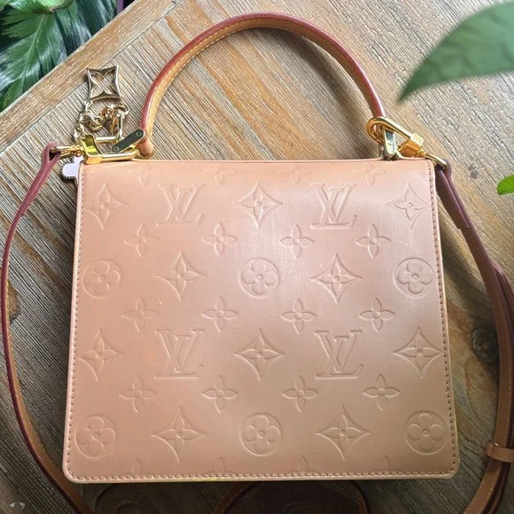 Louis Vuitton Spring Street Bag Peach Painted Vernis Vachetta Crossbody Bag Gold - Picture 6 of 16